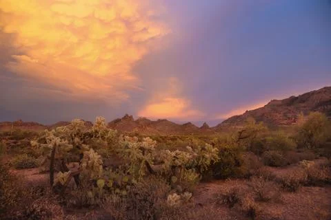 Superstition Sunset Stock Photos