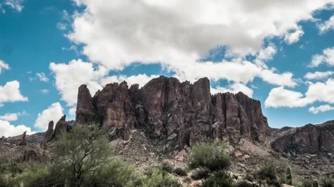Superstitions and clouds timelapse Stock Footage 63213530
