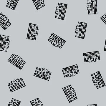 Superstore store line seamless pattern Illustrazione stock