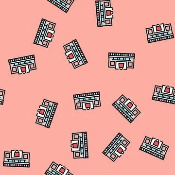 Superstore store vector seamless pattern 库存插图