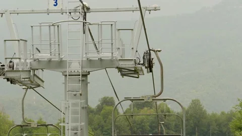 Superstructure on top of an in-line ski lift tower. Rosa Khutor Sochi Stock Footage 153134038