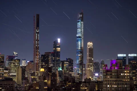 Supertalls Startrails (1 of 2) Stock Footage 148974194