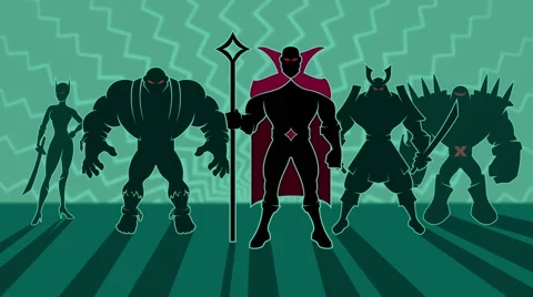 Supervillain Team Stock Footage 44531297