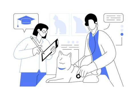 Supervised clinical practice isolated cartoon vector illustrations. Illustrazione stock