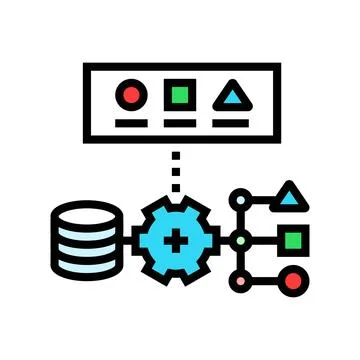 Supervised learning machine color icon vector illustration イラスト素材