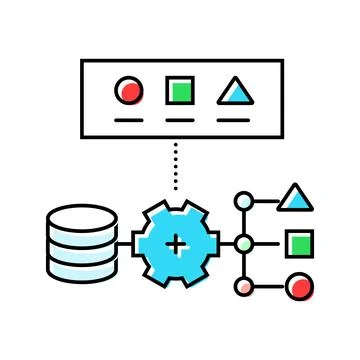 Supervised learning machine color icon vector illustration Illustrazione stock