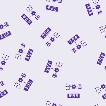 Supervised learning machine glyph seamless pattern Illustrazione stock