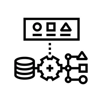 Supervised learning machine line icon vector illustration Stockillustratie