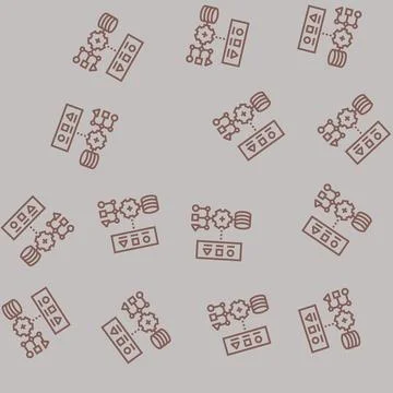 Supervised learning machine line seamless pattern イラスト素材