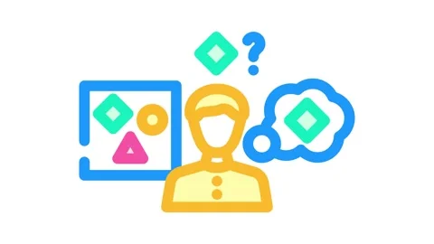 Supervised machine learning color icon animation Stock Footage 327259866