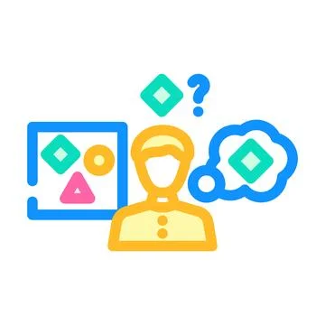 Supervised machine learning color icon vector illustration Illustrazione stock