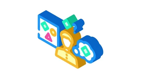 Supervised machine learning isometric icon animation 스톡 동영상 327280796