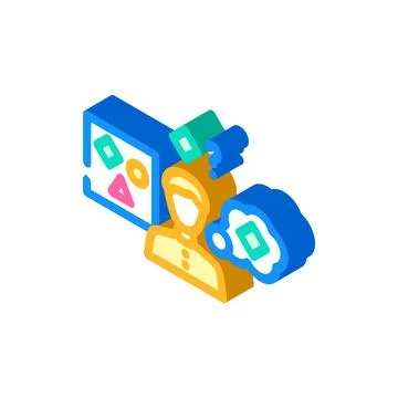 Supervised machine learning isometric icon vector illustration Illustrazione stock