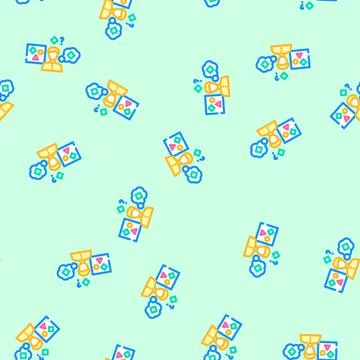 Supervised machine learning vector seamless pattern Illustrazione stock