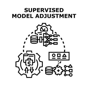 Supervised model adjustment process vector icon concept Stock Illustration