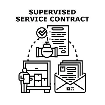 Supervised service contract concept vector illustration Stock Illustration