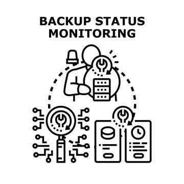 Supervising critical data backup status and security Stock Illustration