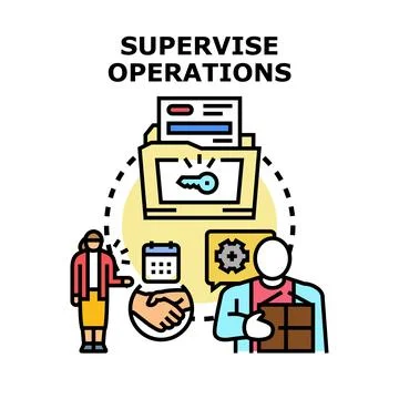 Supervising operations, business process management and control イラスト素材