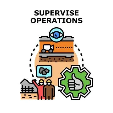 Supervising operations for successful project control and management Stock Illustration