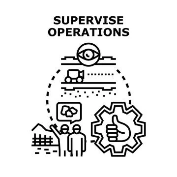 Supervising operations for successful project control and management Stock Illustration
