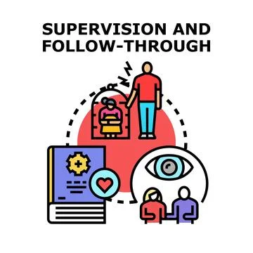 Supervision and follow through vector concept illustration Stock Illustration
