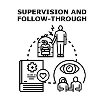 Supervision and follow through vector concept illustration Stock Illustration
