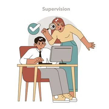 Supervision in Task Delegation concept. Vector illustration. イラスト素材