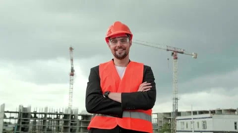 Supervisor controlling work process on construction site, working Stock Footage 270219215