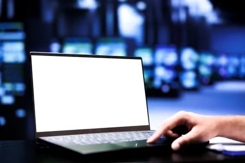 Supervisor doing server mainframes audit Stockfoto's