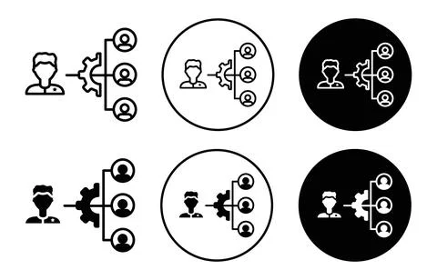 Supervisor icon Outline flat Icon Stock Illustration