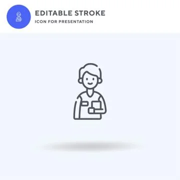 Supervisor icon vector, filled flat sign, solid pictogram isolated on white Illustrazione stock