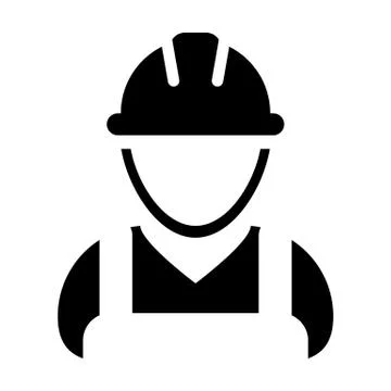 Supervisor icon vector male construction worker person profile avatar Stock Illustration