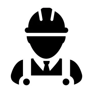Supervisor icon vector male construction worker person profile avatar Stock Illustration
