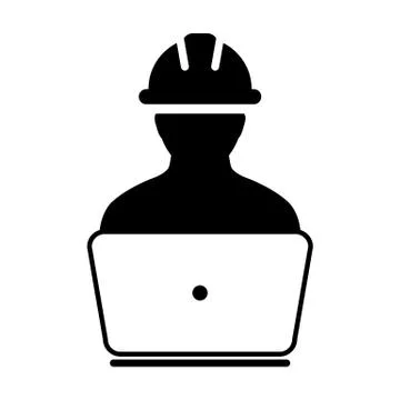 Supervisor icon vector male construction worker person profile avatar Stock Illustration