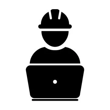 Supervisor icon vector male construction worker person profile avatar Stock Illustration