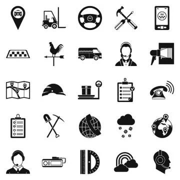 Supervisor icons set, simple style 스톡 일러스트