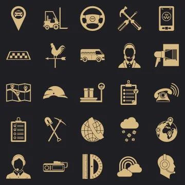 Supervisor icons set, simple style Illustrazione stock