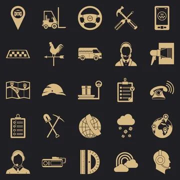 Supervisor icons set, simple style Stock Illustration