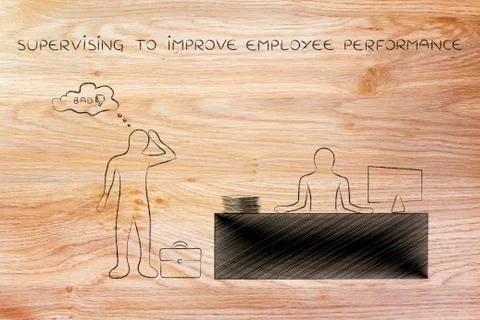 Supervisor to improve bad employee performance Stock Illustration