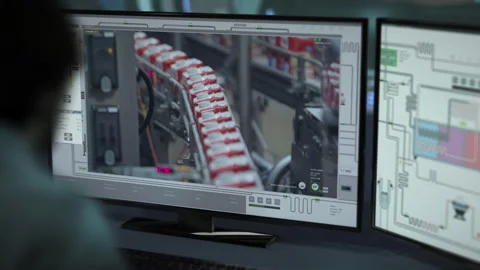 A Supervisor is managing the factory processes using the modern software Stock Footage 272222622