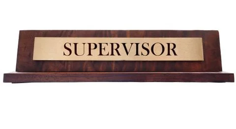 Supervisor name plate Stock Photos