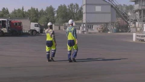 Supervisors discussing at construction site Stock Footage 114327520