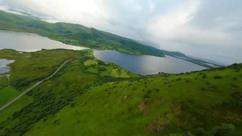 Superwide FPV drone dive Stock Footage 300719559