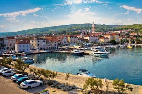 Supetar on Brac island panoramic view of harbor Stock Photos