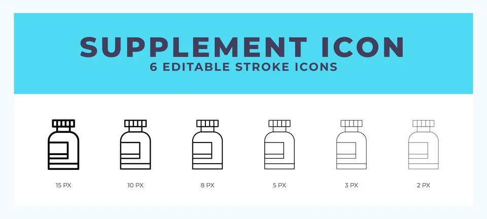 Supplement icon illustration vector with editable stroke. Stock Illustration