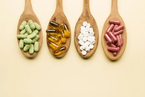 Supplement pills Stock Photos