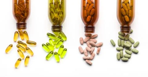 Supplement pills Stock Photos