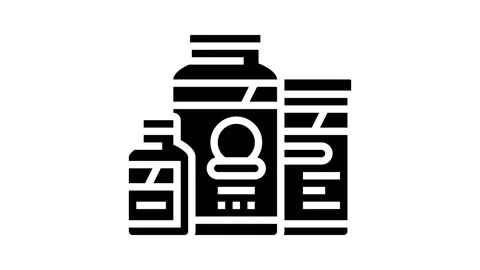 Supplement stack steroids glyph icon animation Stock Footage 326139954