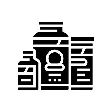 Supplement stack steroids glyph icon vector illustration Illustrazione stock