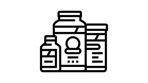 Supplement stack steroids line icon animation Stock Footage 326121665